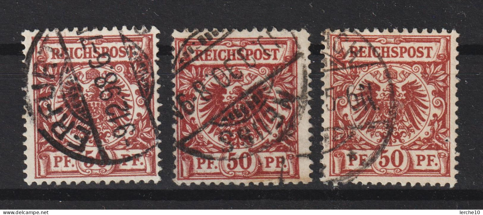 MiNr. 50 Ba, C, D Gestempelt, Geprüft  (0390) - Used Stamps