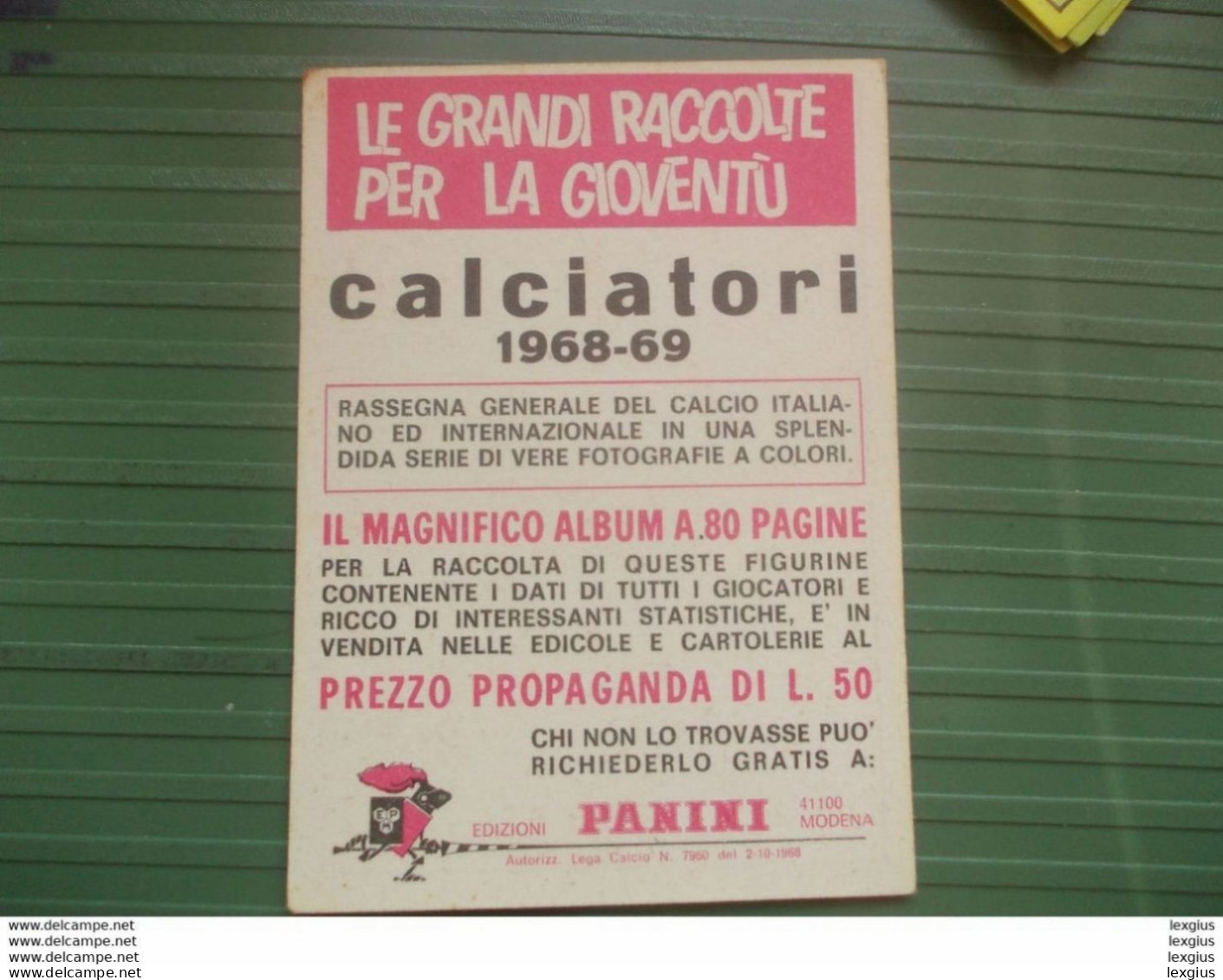 RIVERA STORIA DELLE COPPE ALBUM FIGURINE CALCIATORI PANINI 1968 69 ORIGINAL UNUSED STICKER (sd) - Italian Edition