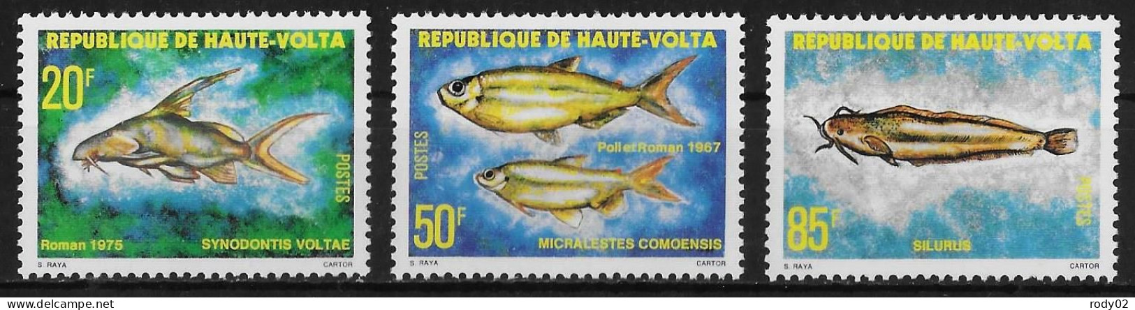 HAUTE-VOLTA - POISSONS D'EAU DOUCE - N° 481 A 483 - NEUF** MNH - Poissons