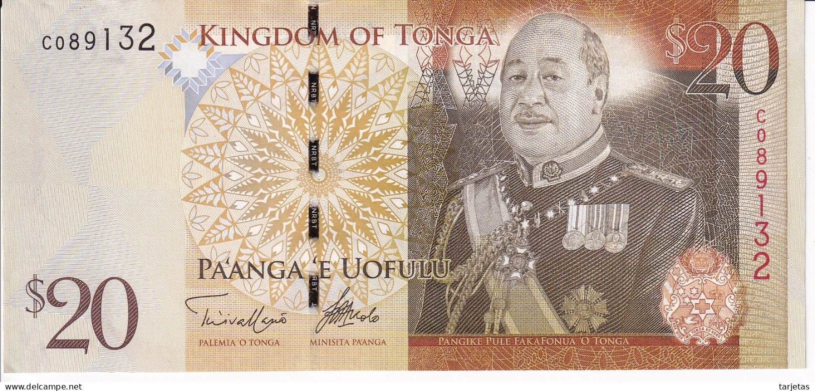 BILLETE DE TONGA DE 20 PA'ANGA DEL AÑO 2013 SIN CIRCULAR (UNC) (BANKNOTE) - Tonga