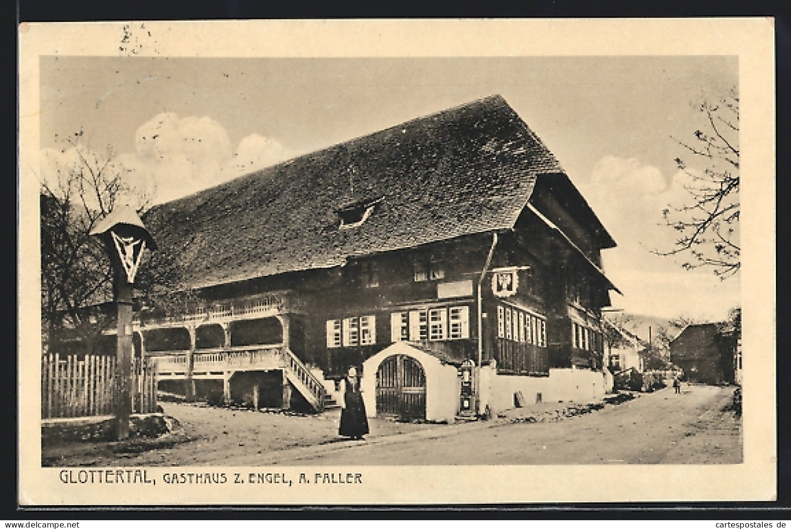 AK Glottertal, Gasthaus Z. Engel, A. Faller  - Glottertal