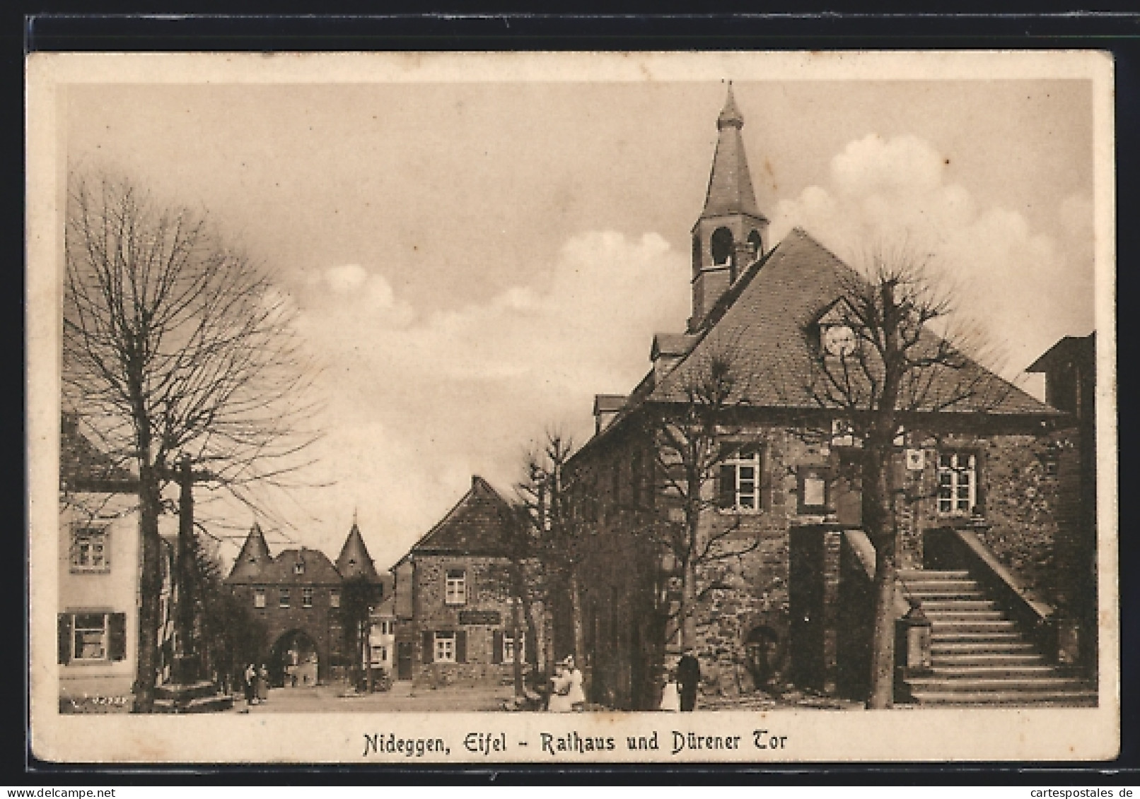 AK Nideggen, Rathaus & Dürener Tor  - Dueren