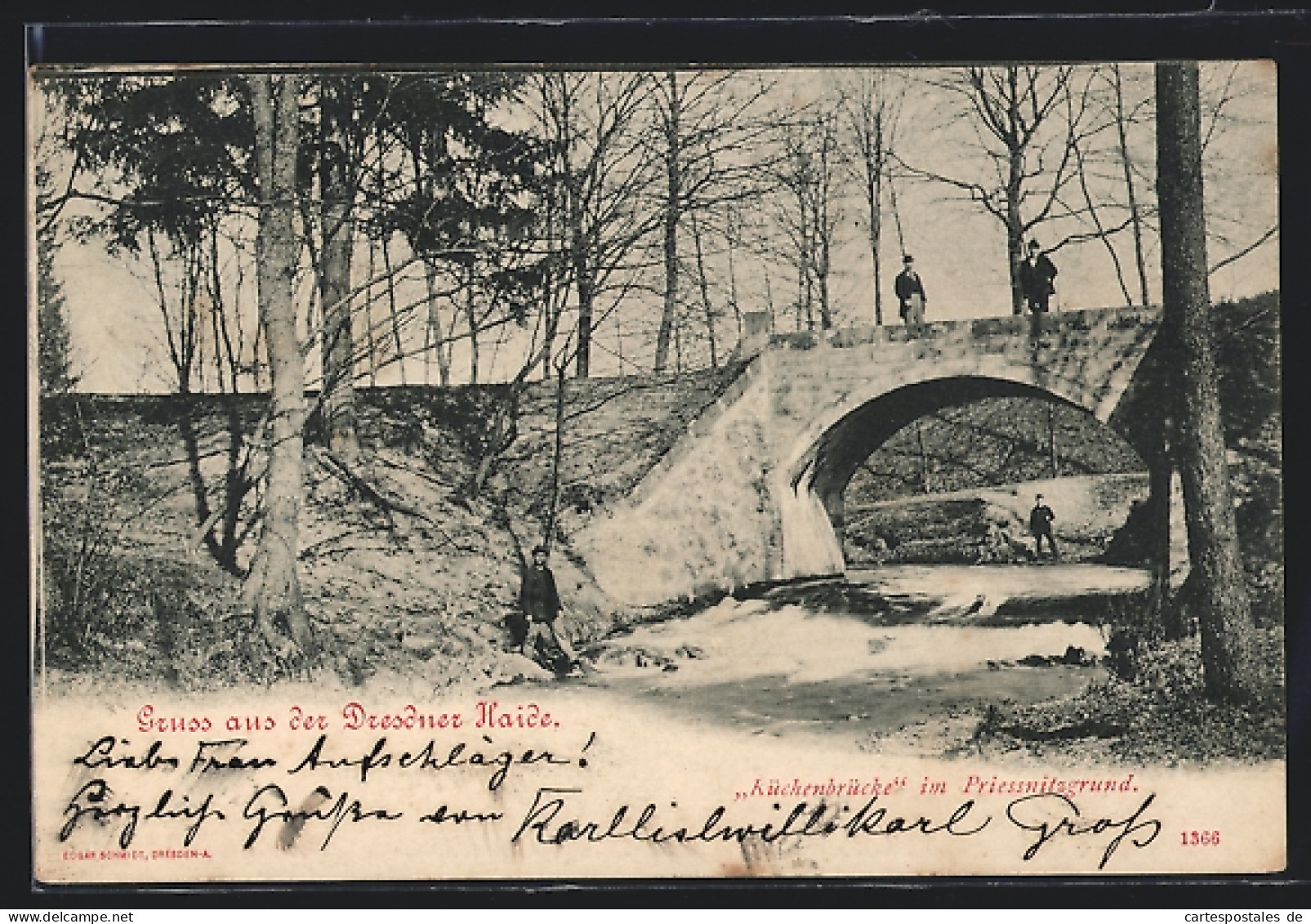 AK Dresden, Küchenbrücke Im Priessnitzgrund  - Dresden