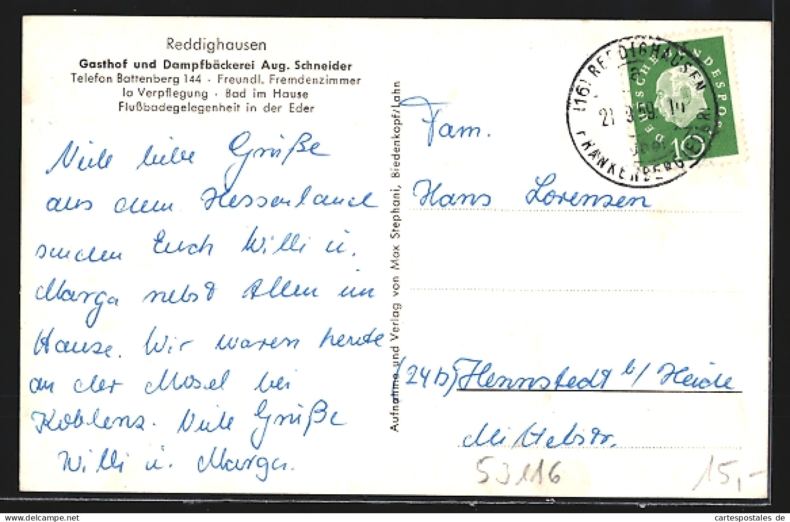 AK Reddighausen, Ortspanorama, Gasthaus Und Dampfbäckerei Aug. Schneider  - Sonstige & Ohne Zuordnung