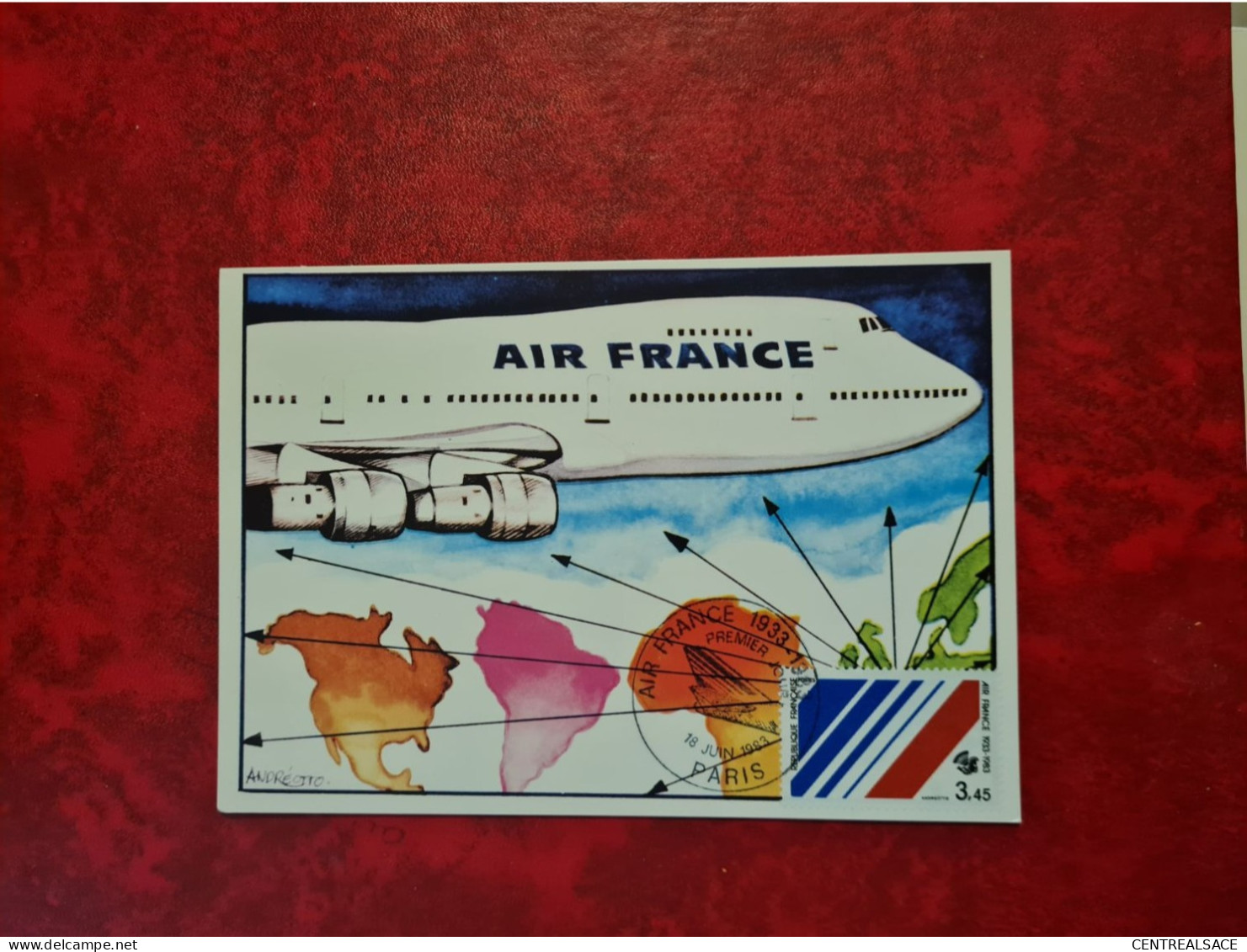 Carte MAXIMUM  PARIS   1983 AIR FRANCE - 1980-1989