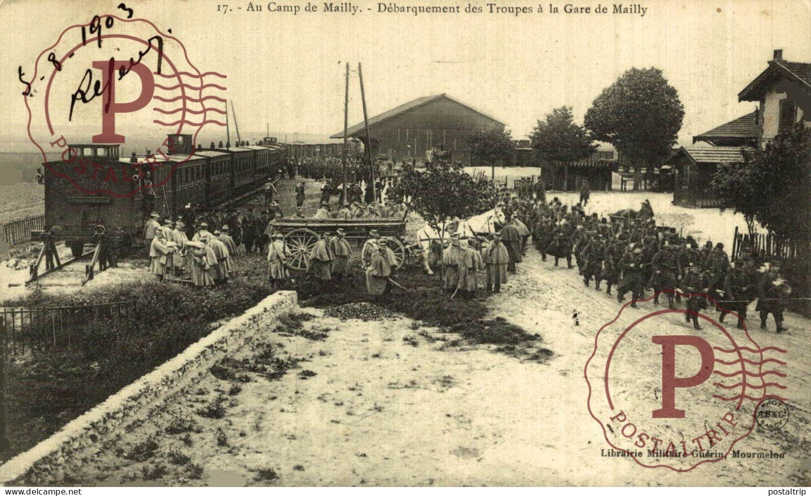 CAMP DE MAILLY.  Débarquement Des Troupes à La Gare De Mailly.. MILITAR. MILITAIRE. - Mailly-le-Camp