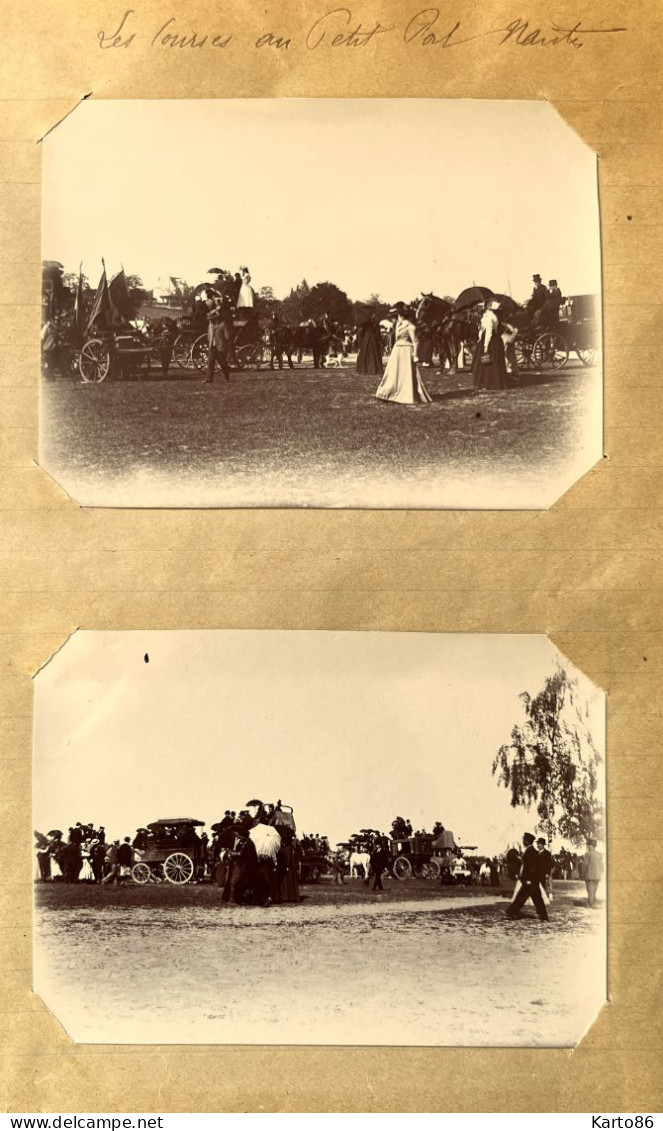 Nantes * RARE * Les Courses Au Petit Port * Hippisme Hippique Chevaux équitation * 2 Photos Circa 1890/1910 11x8cm - Nantes