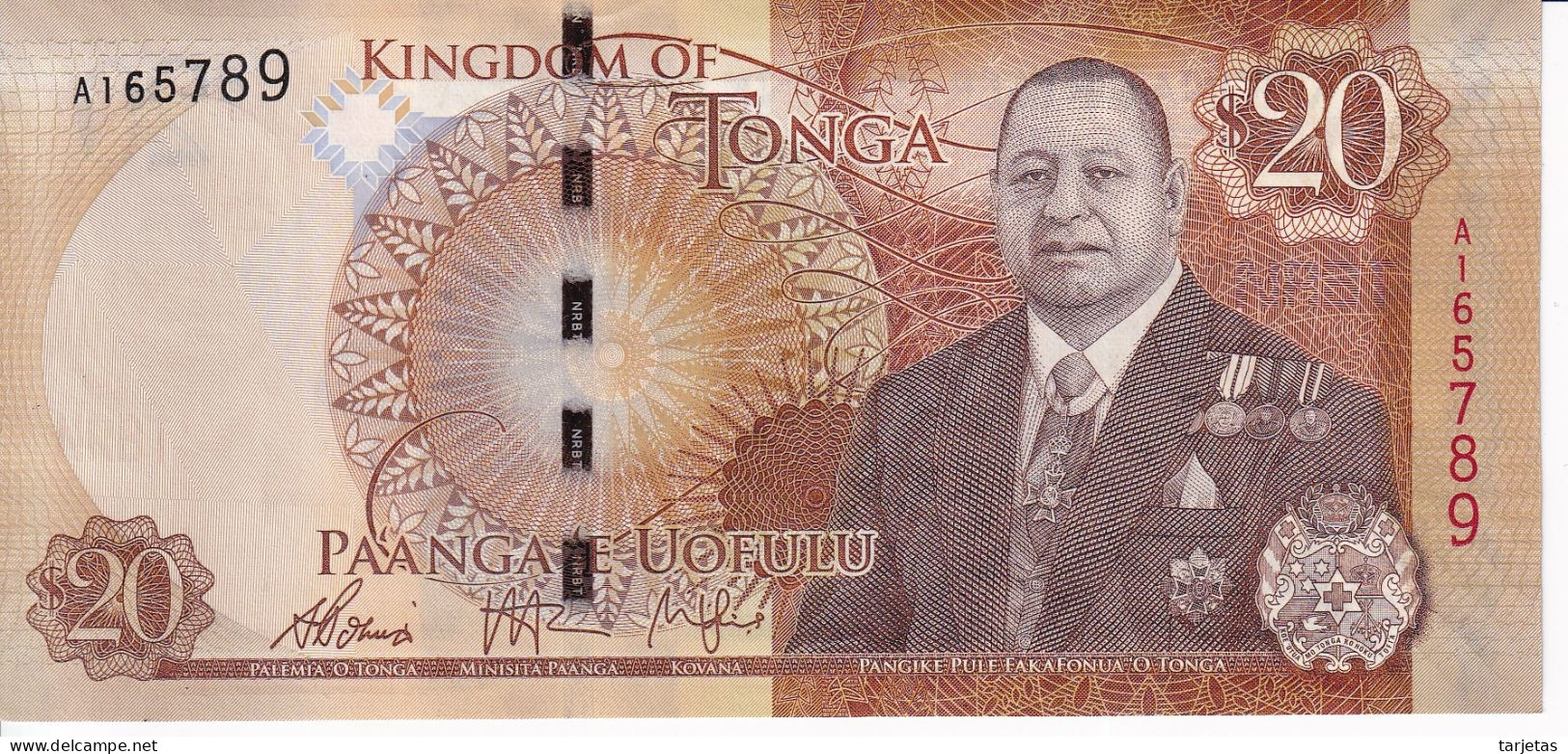 BILLETE DE TONGA DE 20 PA'ANGA DEL AÑO 2015 SIN CIRCULAR (UNC) (BANKNOTE) - Tonga