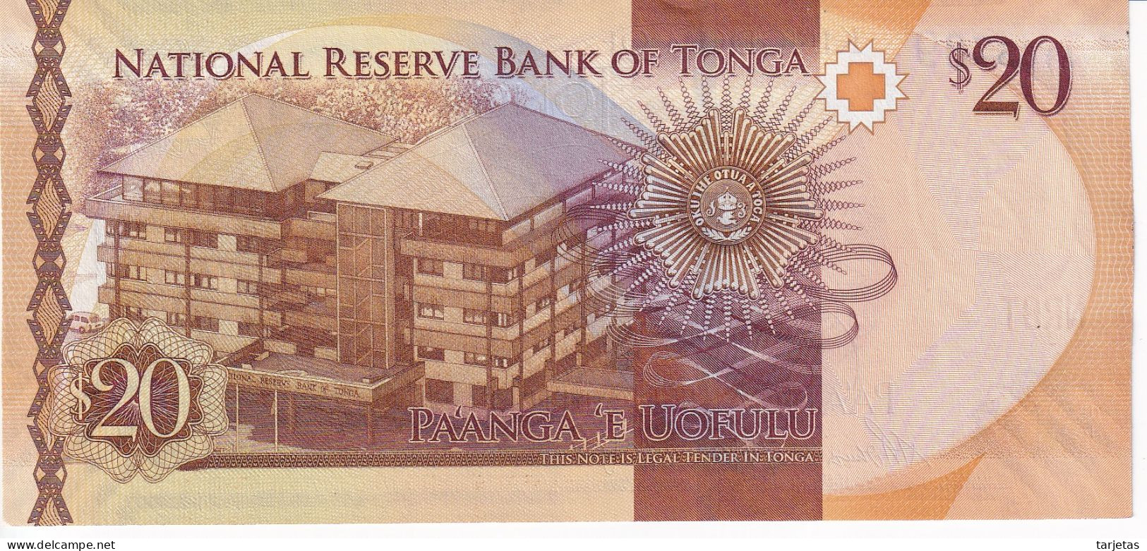 BILLETE DE TONGA DE 20 PA'ANGA DEL AÑO 2015 SIN CIRCULAR (UNC) (BANKNOTE) - Tonga