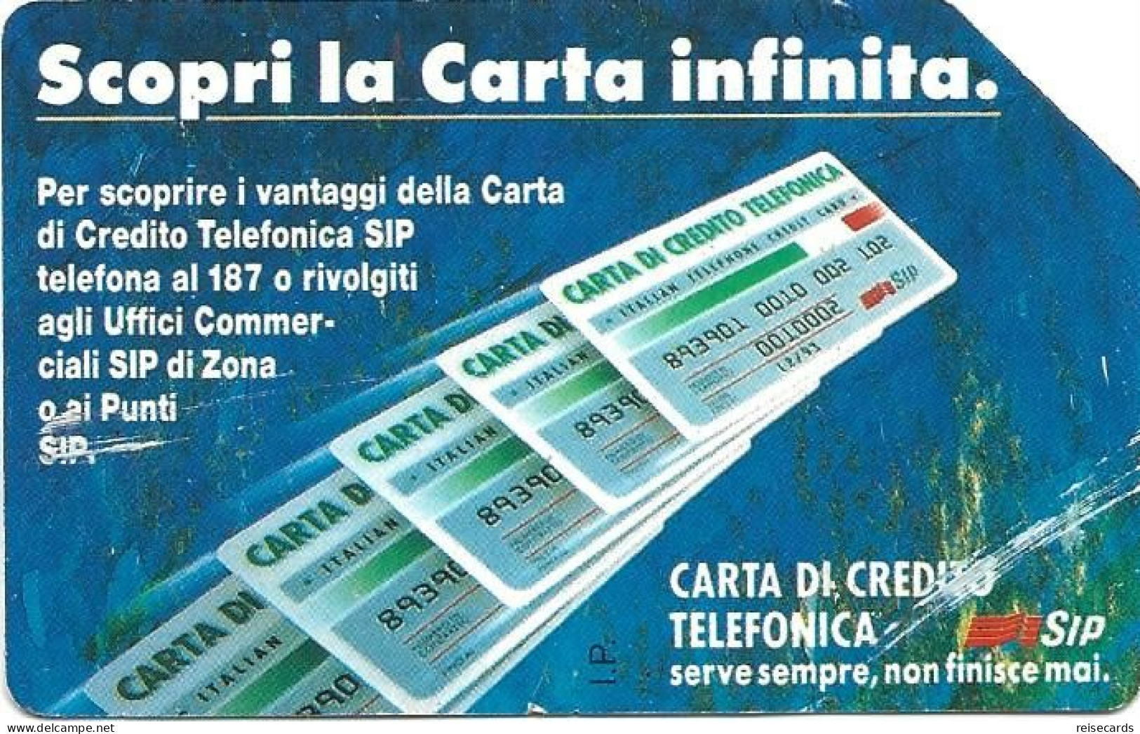 Italy: Telecom Italia SIP - Carta Infinita, Tipo B - Publiques Publicitaires