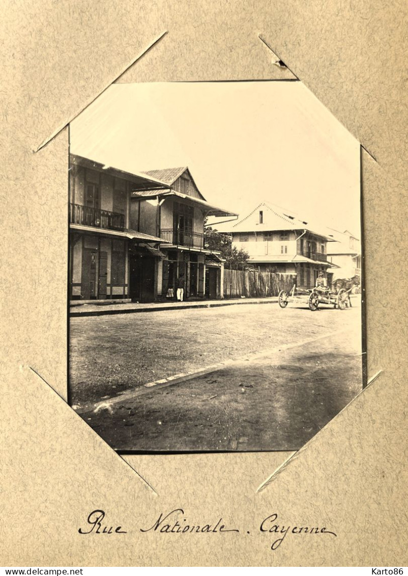 Cayenne , Guyane * Rue Nationale * RARE Photo Circa 1890/1910 10x8cm - Cayenne