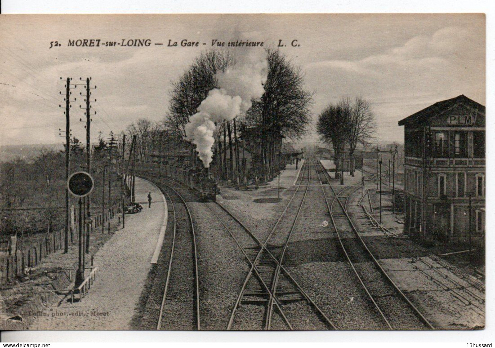 Carte Postale Ancienne Moret Sur Loing - La Gare. Vue Intérieure - Chemin De Fer - Moret Sur Loing