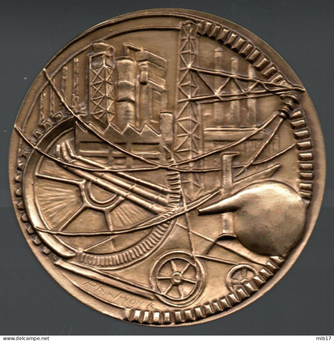 Médaille Du Travail En Bronze ARTHUS BERTRAND - Industrie Par Le Graveur J-P ROCH - Diamètre 57 Mm - Professionnels / De Société