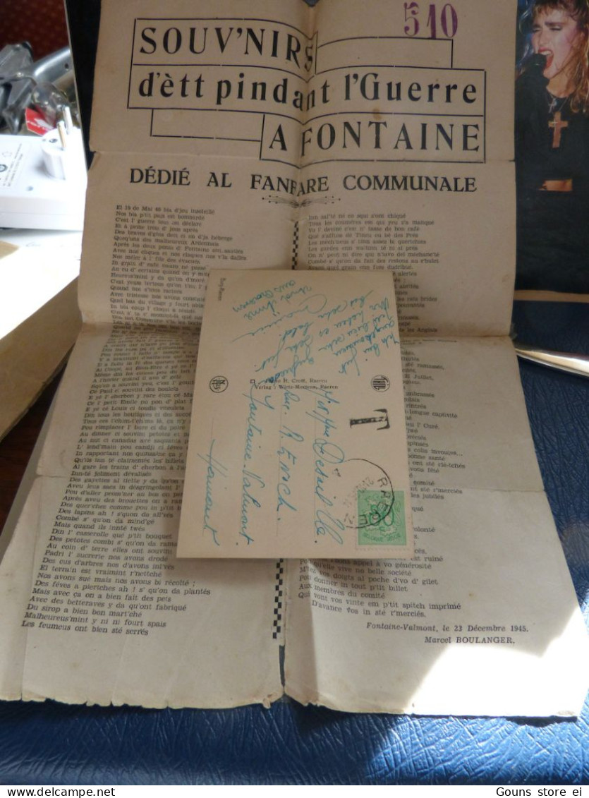 BC29-14LV38  Souvenirs De L'occupation à Fontaine Valmont En Wallon Texte De M Boulanger 1945 - Documentos