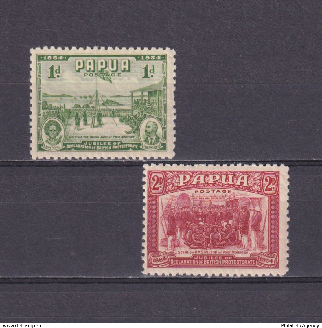 PAPUA 1934, SG #146-147, MNH - Papua New Guinea