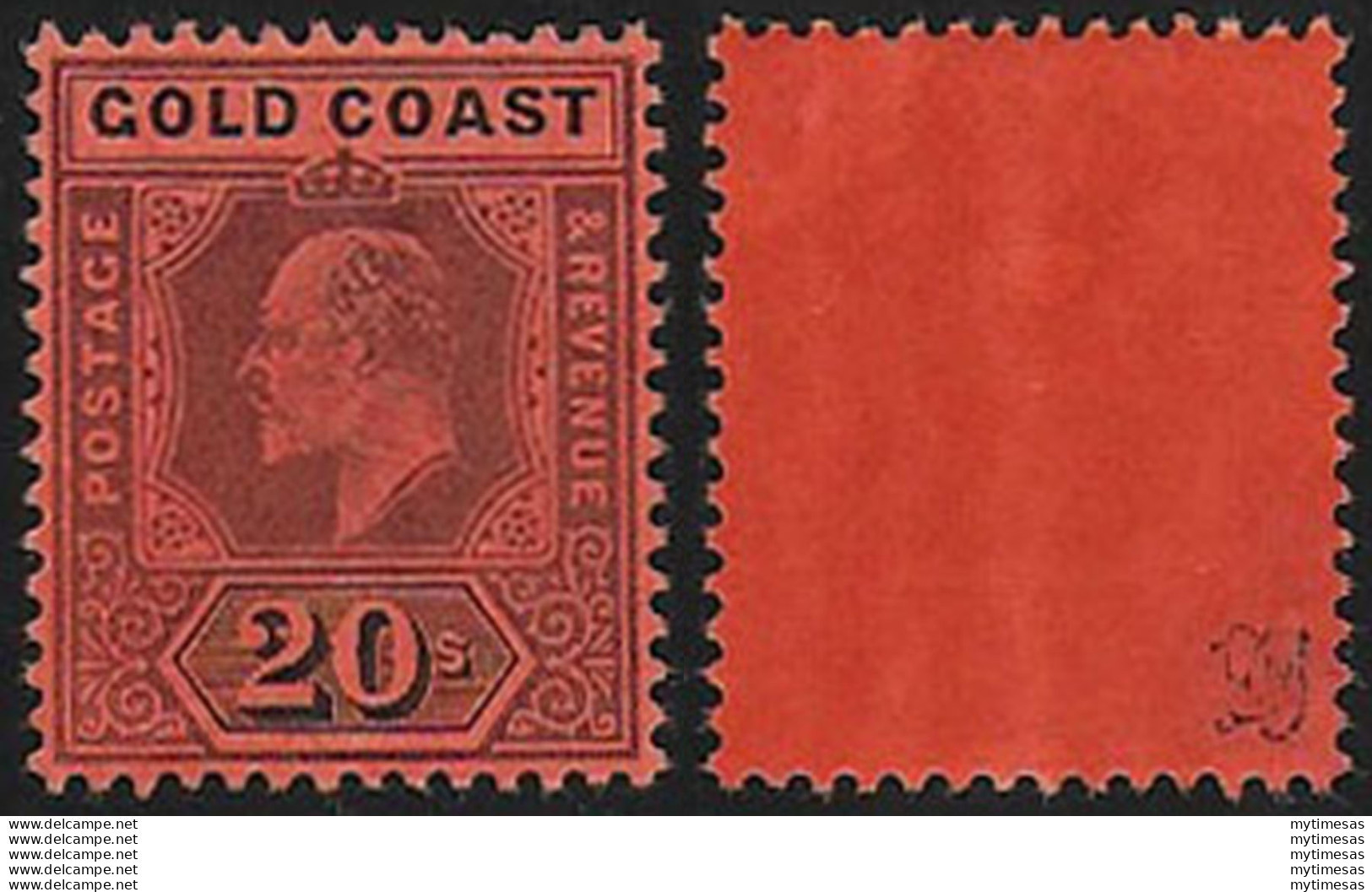 1902 Gold Coast Edoardo VII 20s. MNH SG N. 48 - Sonstige & Ohne Zuordnung