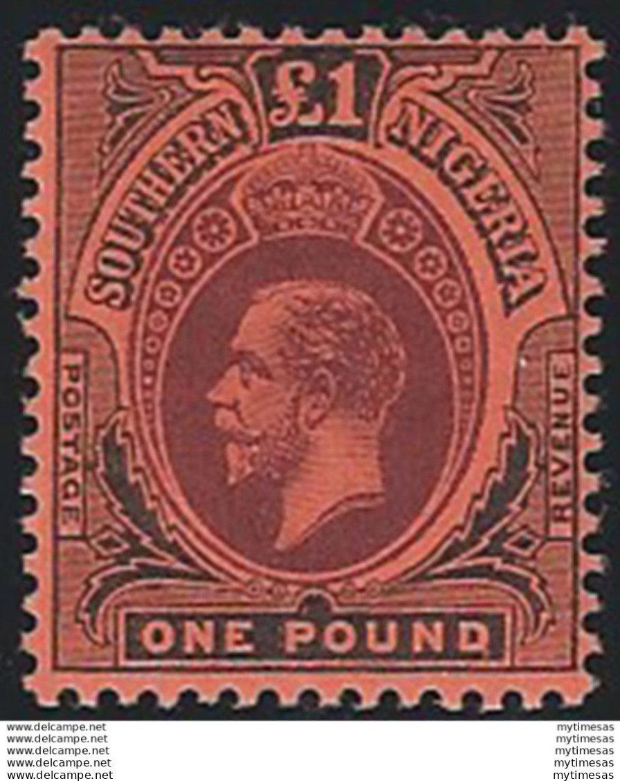 1912 Southern Nigeria £1 Purple Black/red MNH SG N. 56 - Altri & Non Classificati