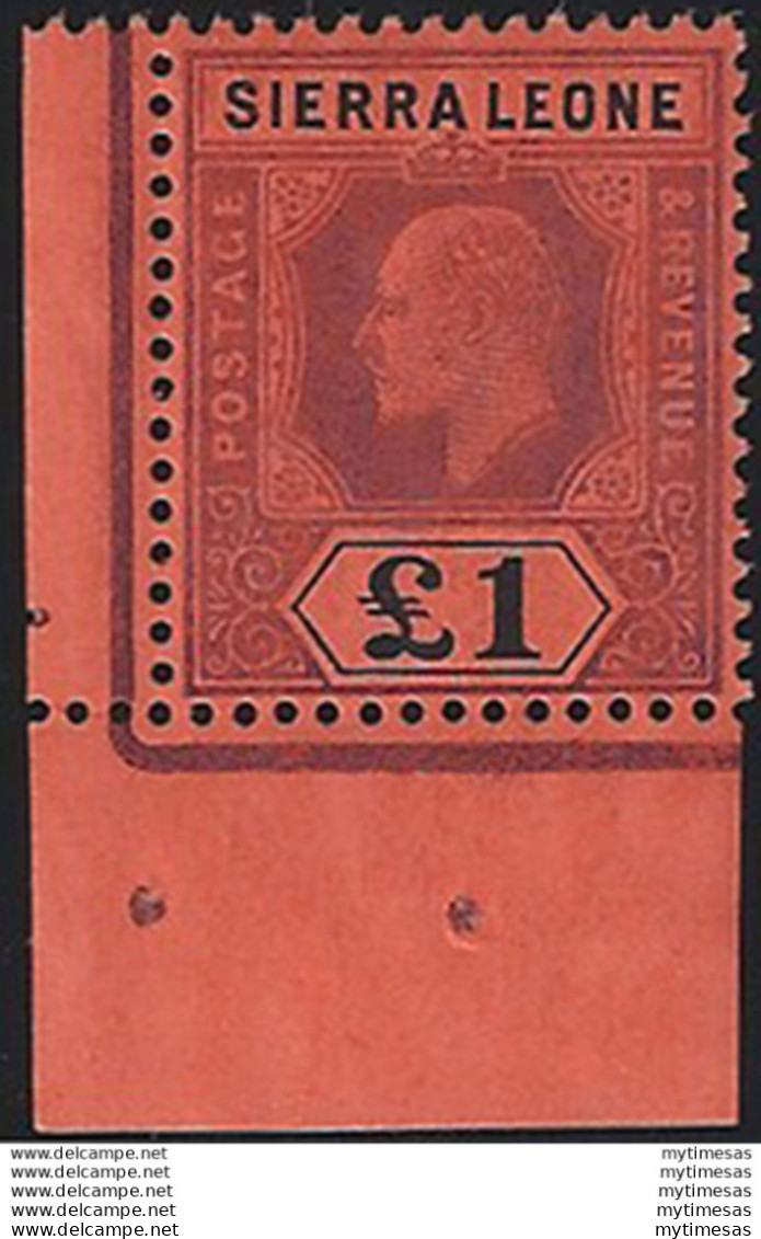1911 Sierra Leone 1£ Purple And Black-red MNH SG. N. 111 - Sonstige & Ohne Zuordnung