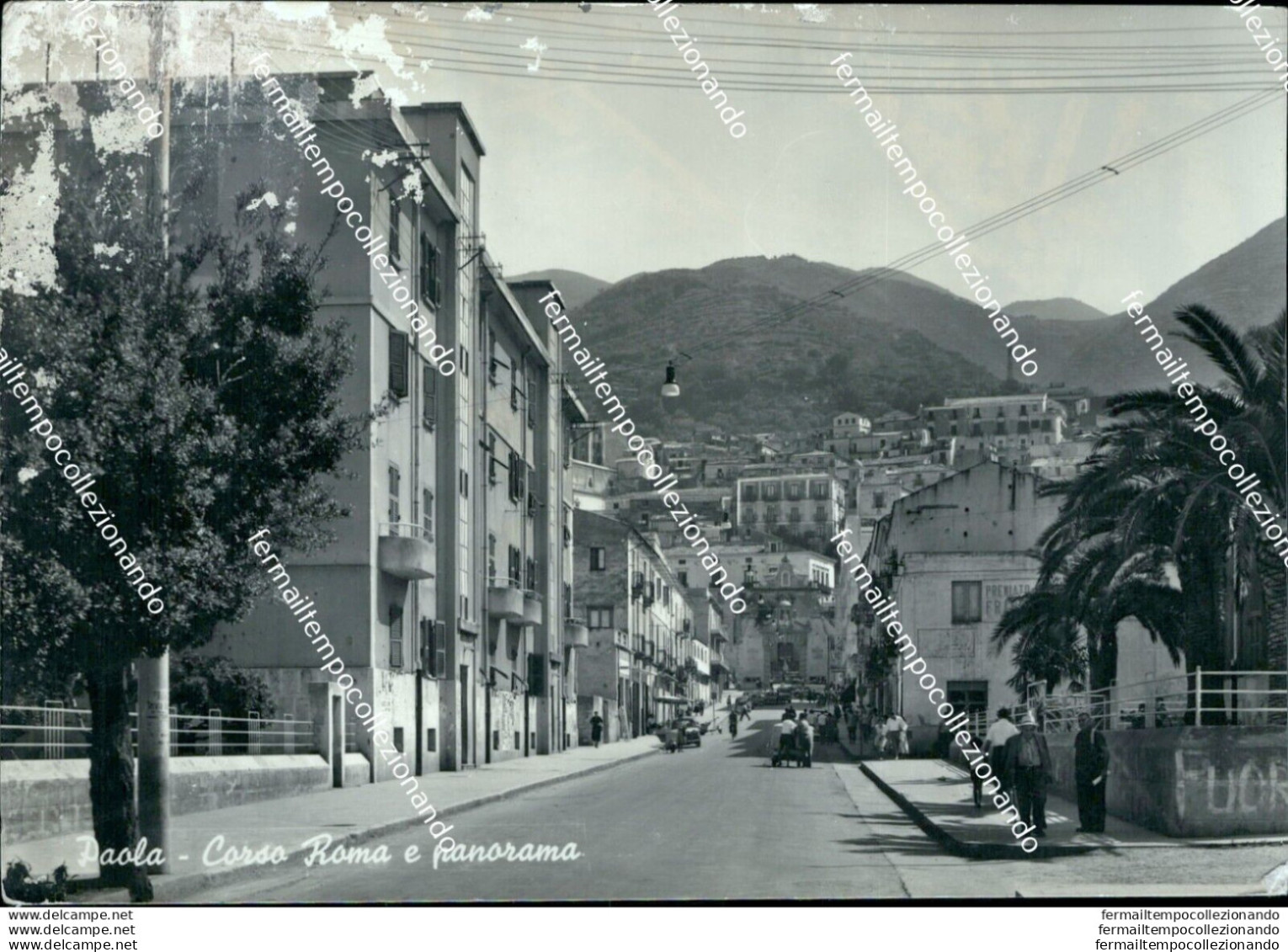 Ao610 Cartolina Paola Corso Roma E Panorama Provincia Di Cosenza - Cosenza