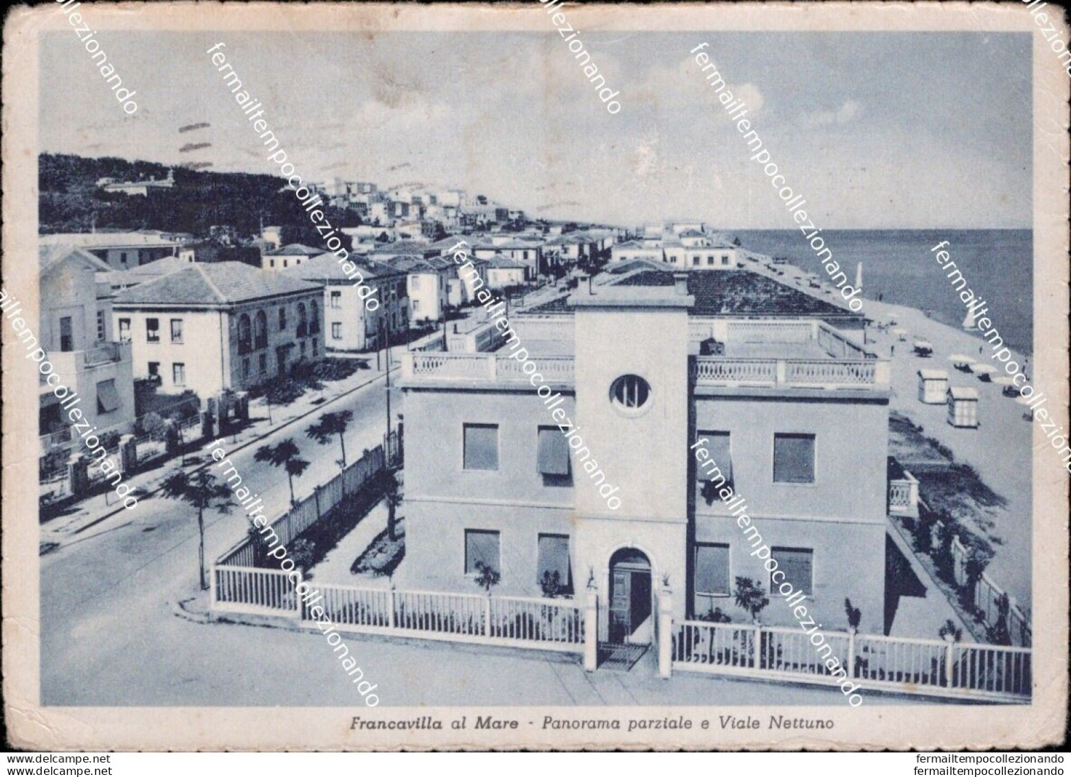 Cd616 Cartolina Francavilla A Mare Panorama Parziale E Viale Nettuno Chieti - Chieti