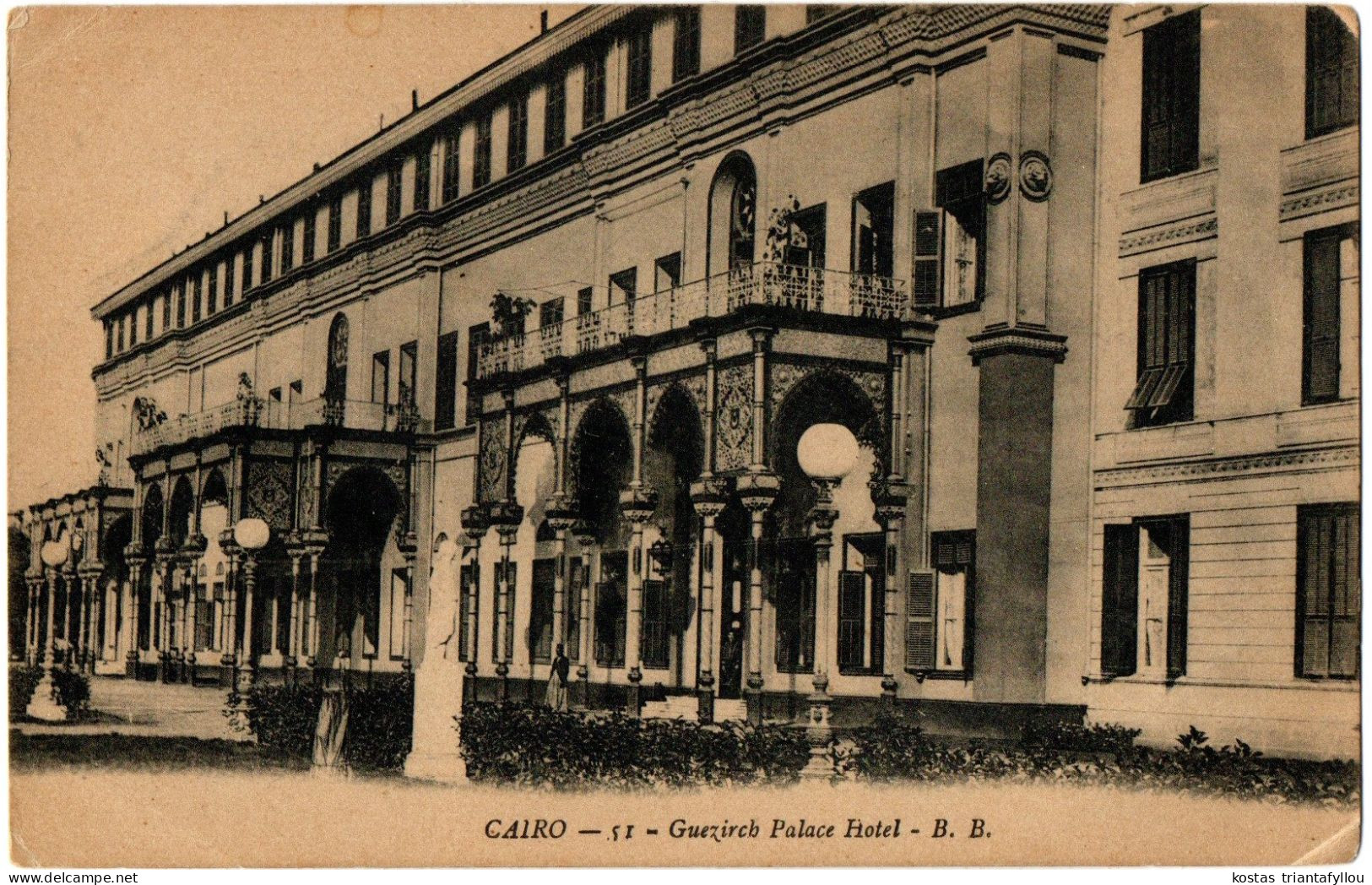 4.1.18 EGYPT, CAIRO, GUEZIRCH PALACE HOTEL, 1923, POSTCARD - Caïro
