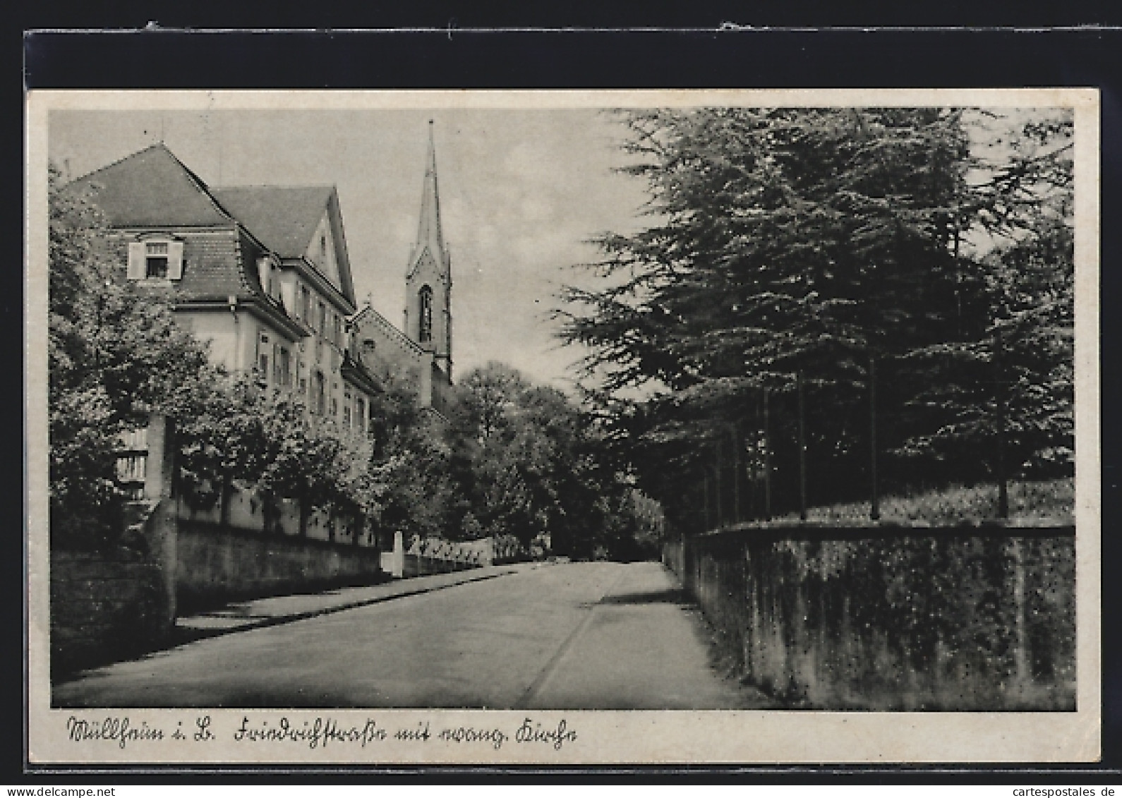 AK Müllheim, Wilhelmstrasse Mit Kirche  - Müllheim