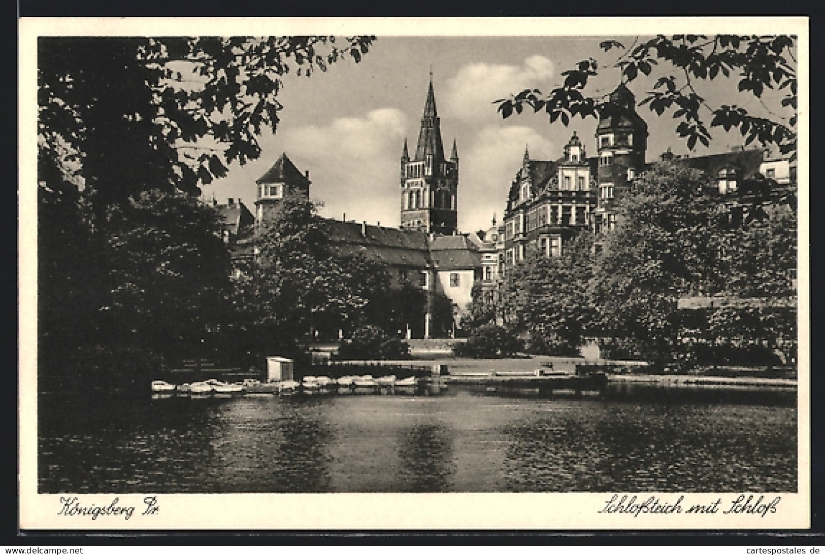 AK Königsberg /Pr., Schlossteich Mit Schloss  - Ostpreussen