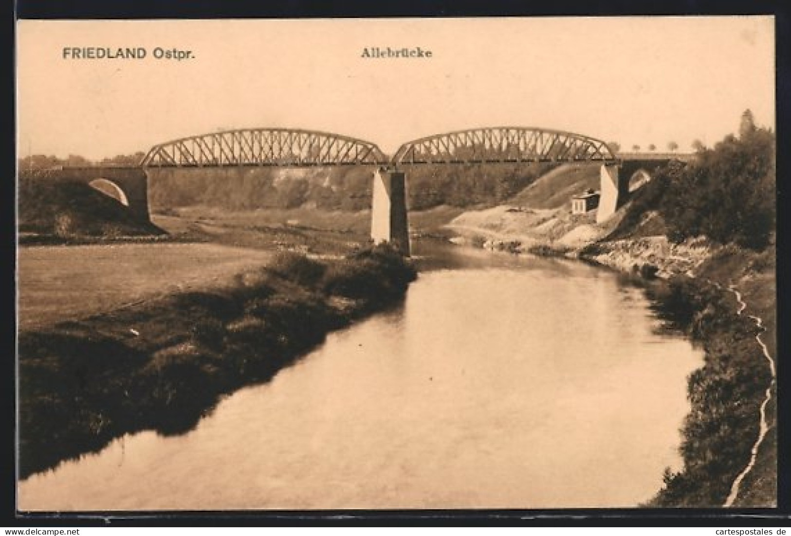 AK Friedland /Ostpr., Blick Auf Die Allebrücke  - Ostpreussen