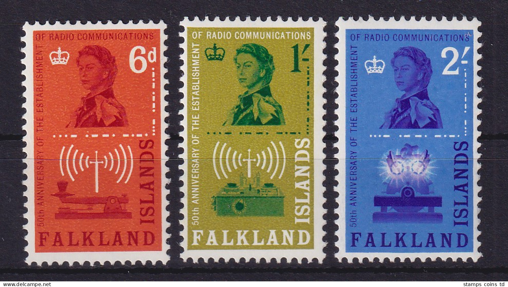 Falkland-Inseln 1962 Funkkommunikation Mi.-Nr. 138-140 Postfrisch ** - Falklandinseln