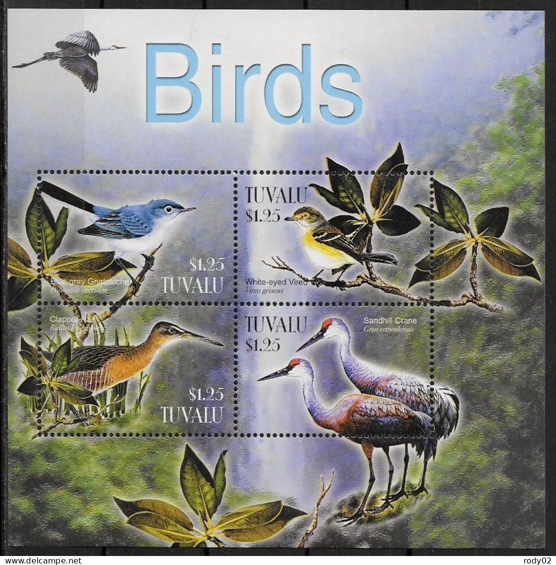 TUVALU - OISEAUX - N° 1002 A 1005 ET BF 101 - NEUF** MNH - Autres & Non Classés