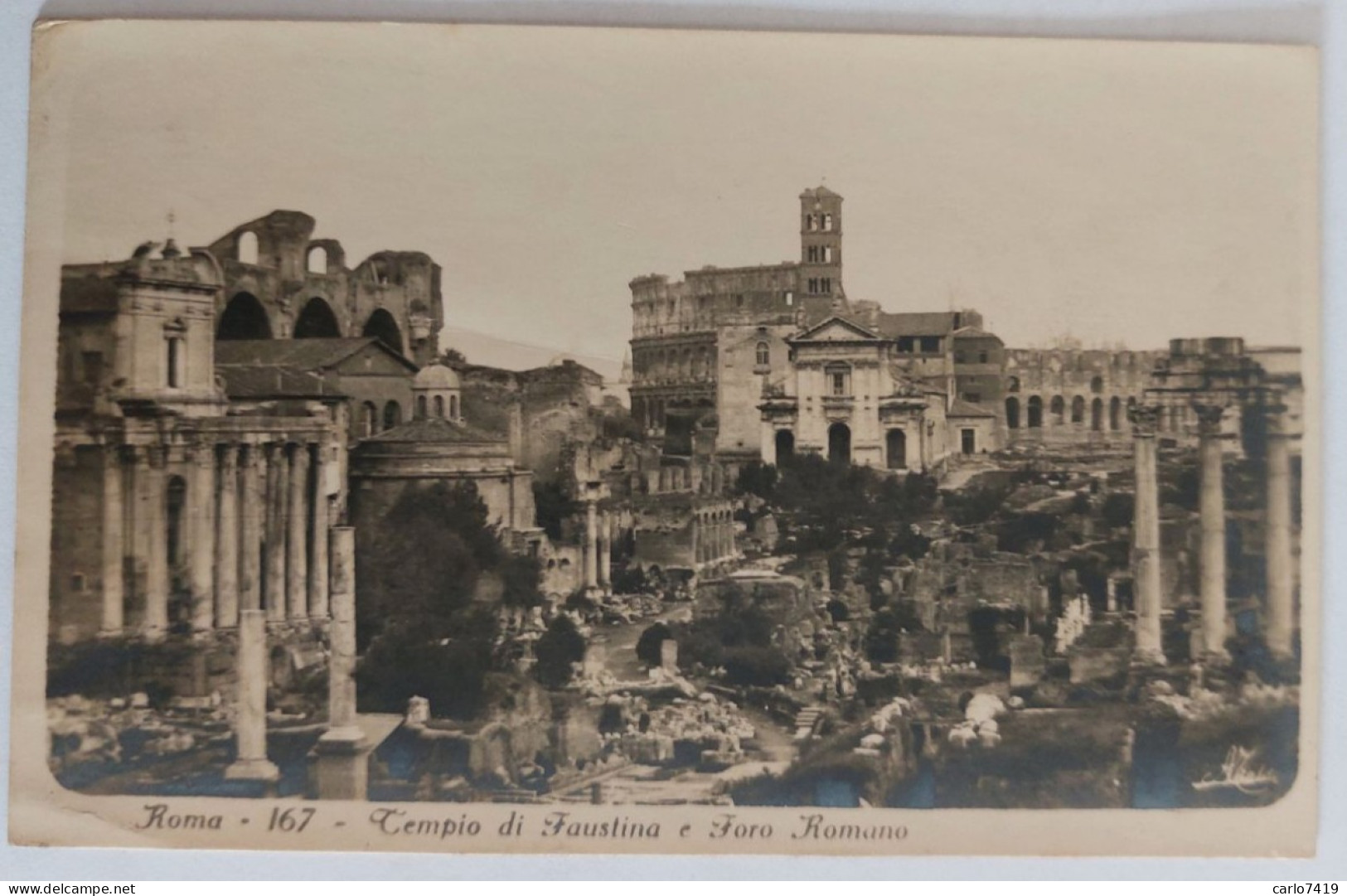 1928 - Roma - Tempio Di Faustina E Foro Romano - Viaggiata X Parma  - Crt0060 - Andere Monumente & Gebäude