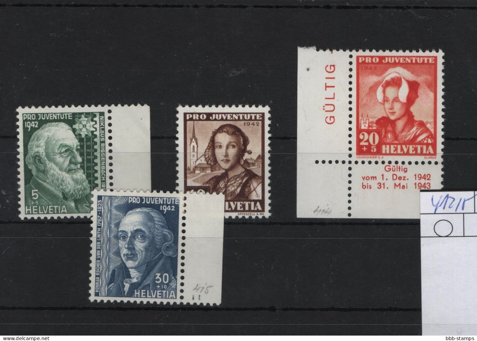 Schweiz Michel Cat.No. Mnh/** 412/415 - Unused Stamps