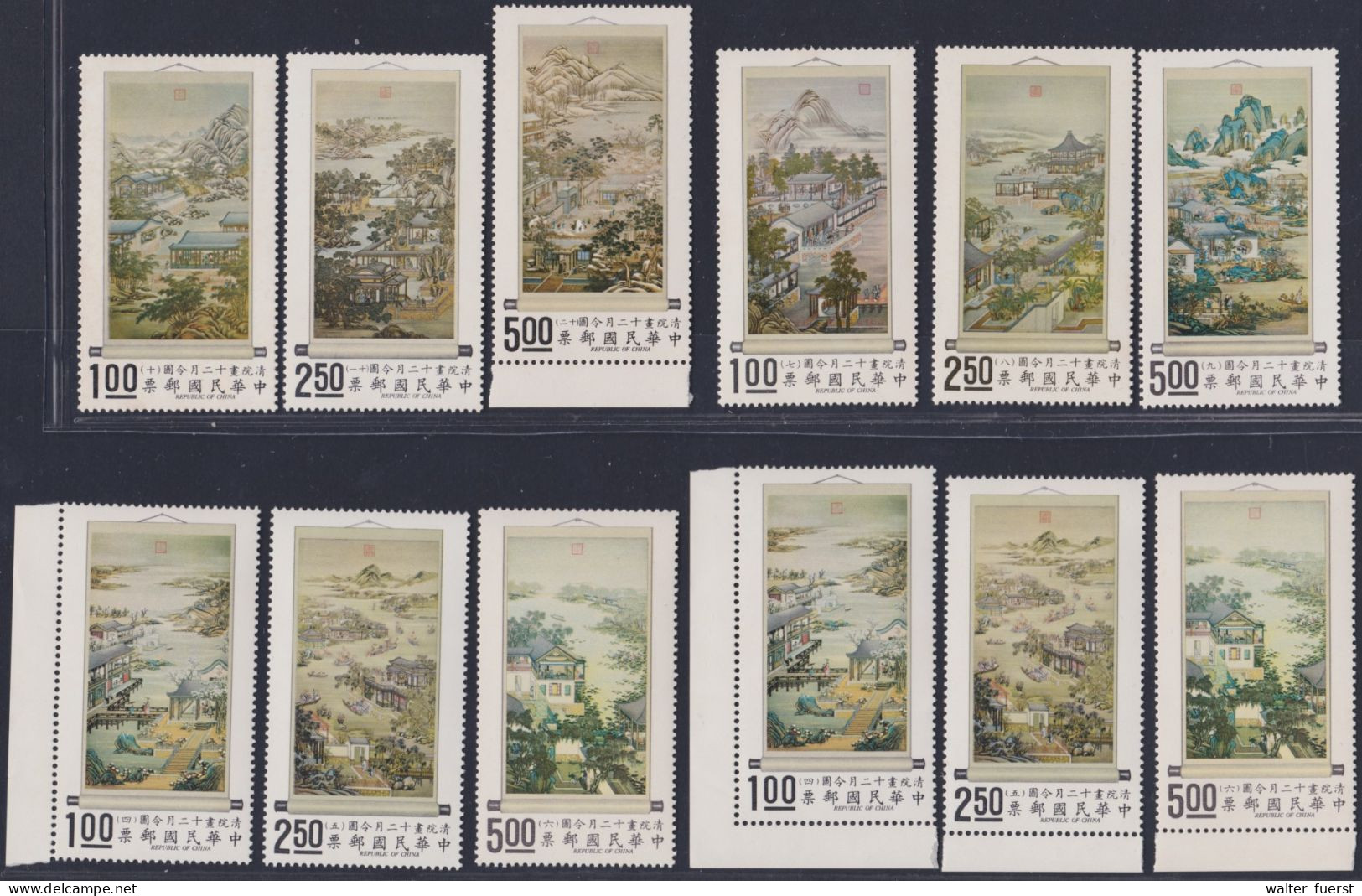 TAIWAN 1970/1971, "The 12 Months Hanging Scrolls", 4 Series UM - Collezioni & Lotti