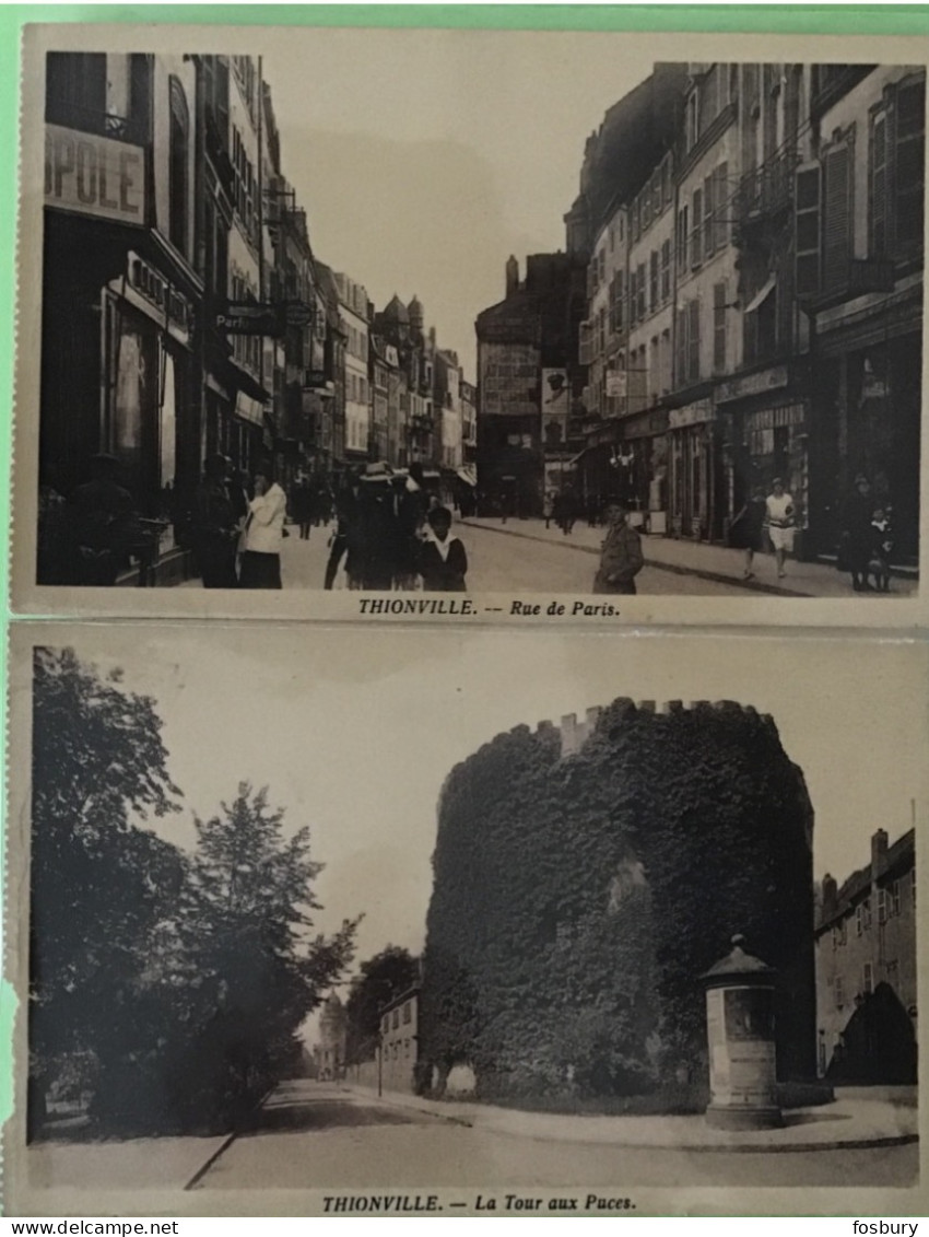 L35 Lot De 2 Cartes Thionville « rue De Paris » Et «  La Tour Aux Puces » - Thionville