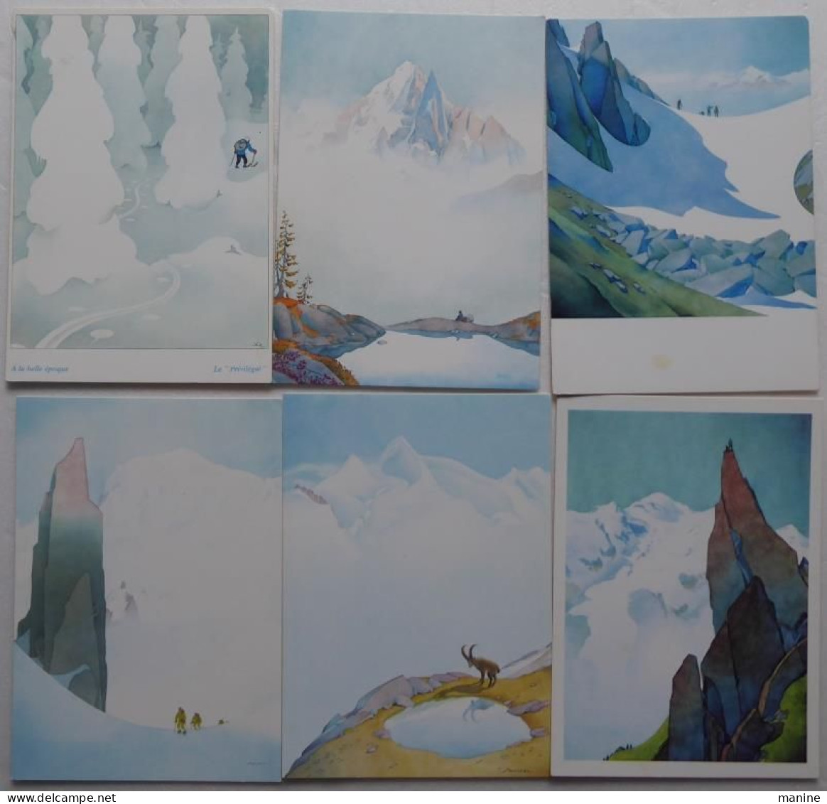 Samivel - "La Montagne" - Lot De 6 Cartes Illustrées - Samivel