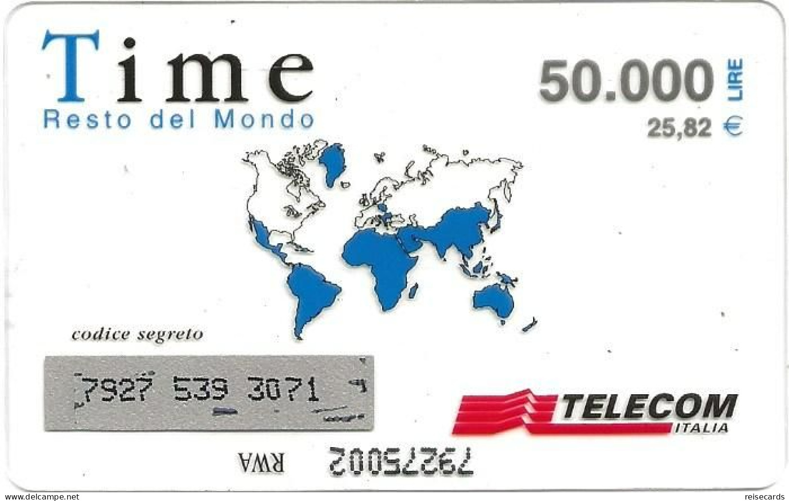 Italy: Prepaid Telecom Italia - Time (transparent) - Cartes GSM Prépayées & Recharges