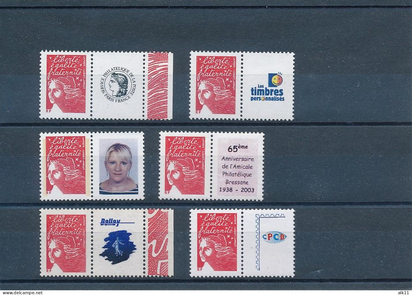France 2003 - 3587A (2x) Et 3587Aa (4x) Timbres Personnalisés Marianne Du 14 Juillet Logo Céres, TPP Et Privé  - Neuf - Unused Stamps