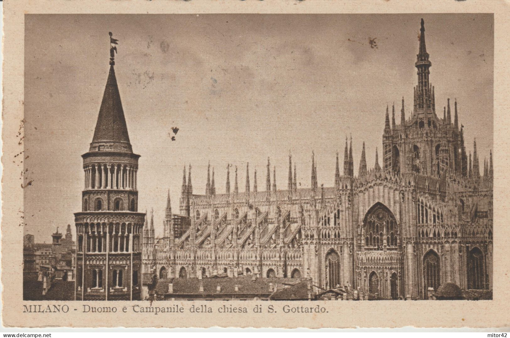 165-Milano-Lombardia-Duomo E Chiesa S. Gottardo-Francobollo Commemorativo 20c Giuochi Universitari - Milano (Milan)