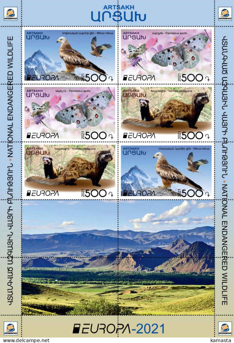 Armenia (Artsakh) 2021 Europa.  National Wildlife. Klb - Armenia