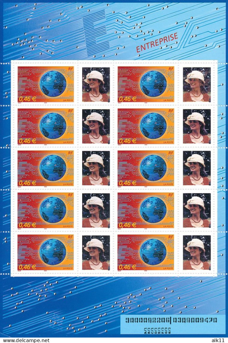 France 2002 - F3532Aa Bloc Feuillet Le Monde En Réseau Personnalisé Avec Logo Photo  - Neuf - Unused Stamps