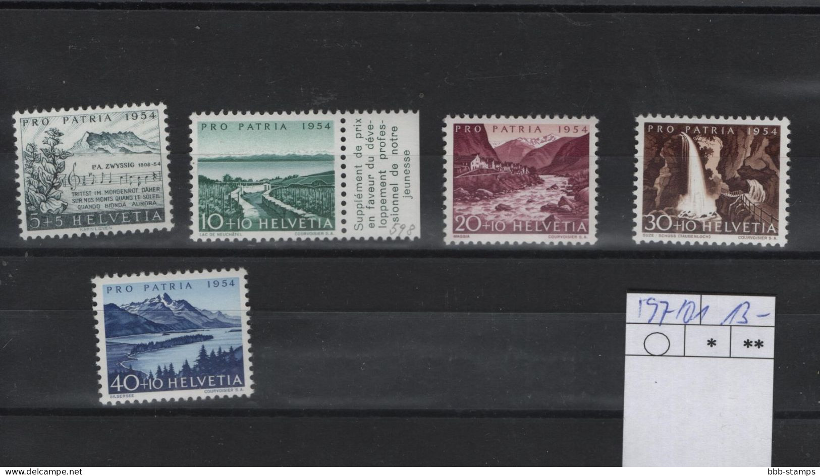 Schweiz Michel Cat.No. Mnh/** 597/601 - Unused Stamps