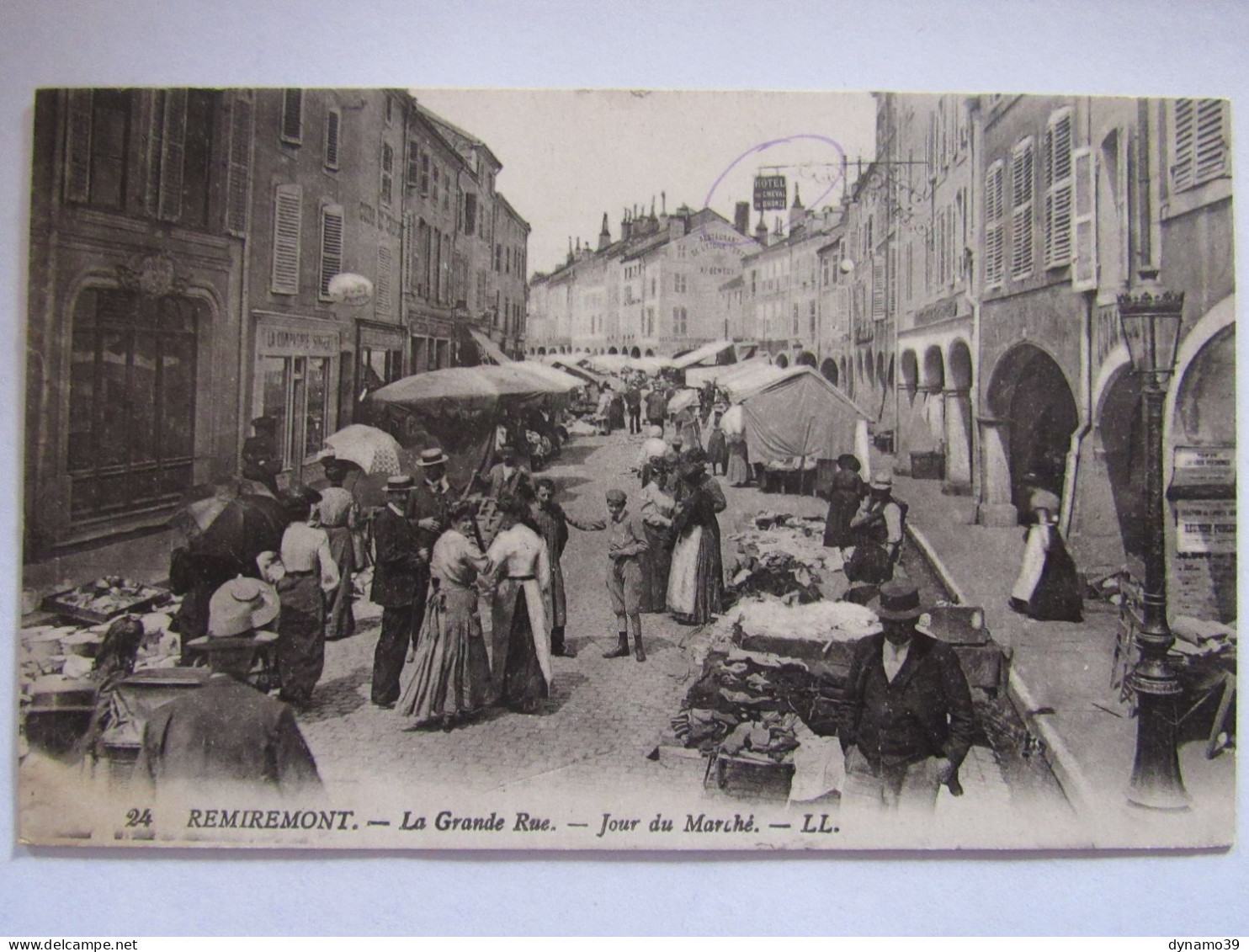 02J10 ANCIENNE CPA CARTE POSTALE REMIREMONT LA GRANDE RUE JOUR DU MARCHE ANIMEE - Other