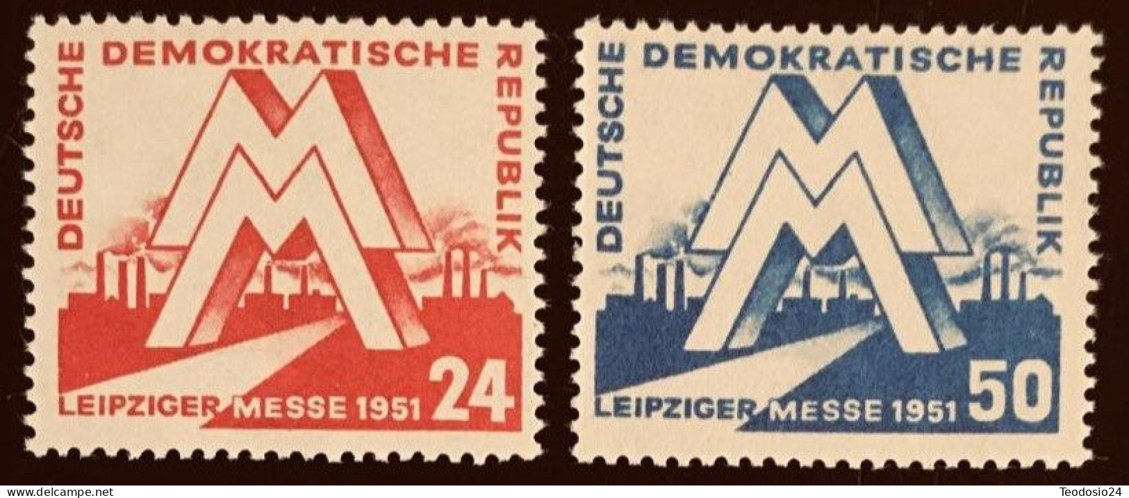 Deutschland DDR 1951 ** 282-283 Messe Leipzig  Katalog 32,00 - Neufs