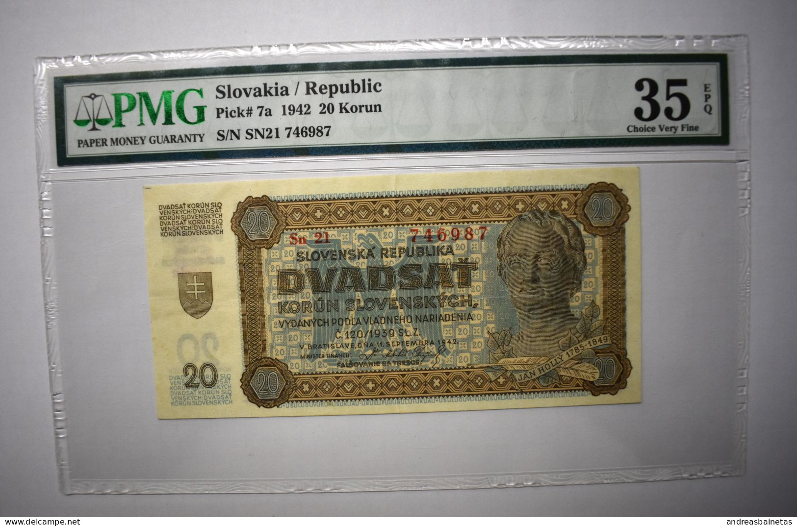 Banknotes SLOVAKIA: 20 Korun (11.9.1942) PMG 35 - Slovakia