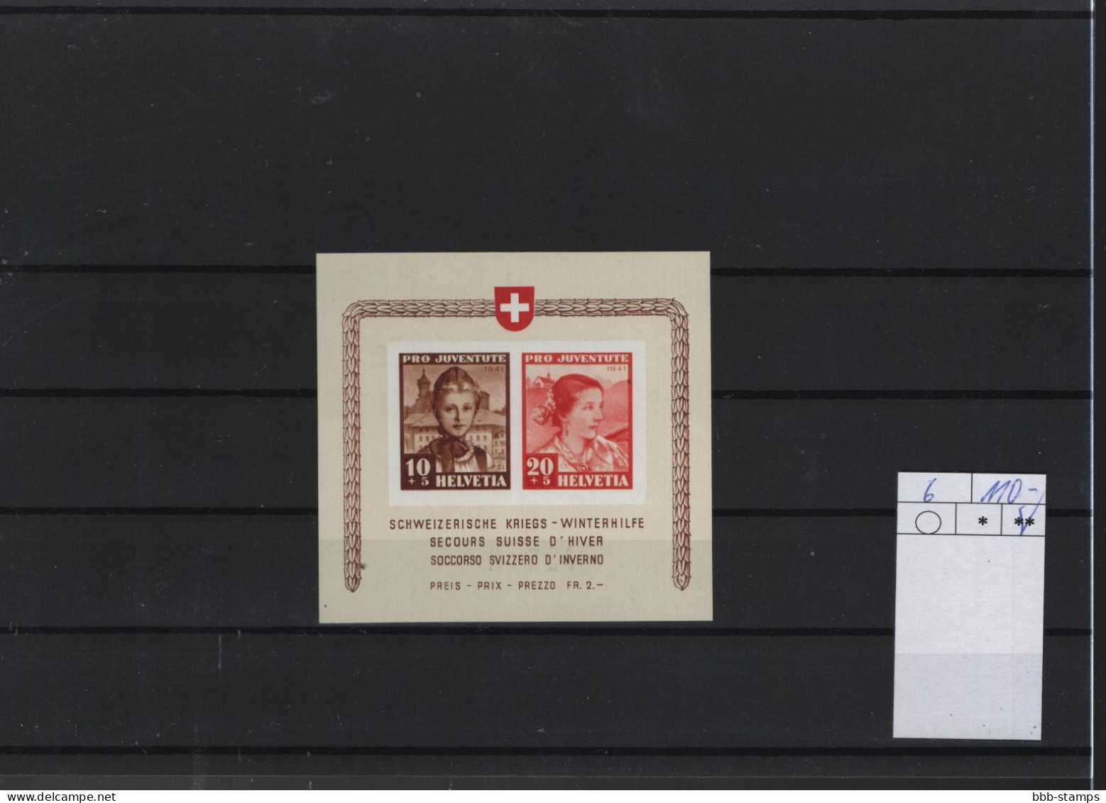 Schweiz Michel Cat.No. Sheet Mnh/** 6 - Blokken