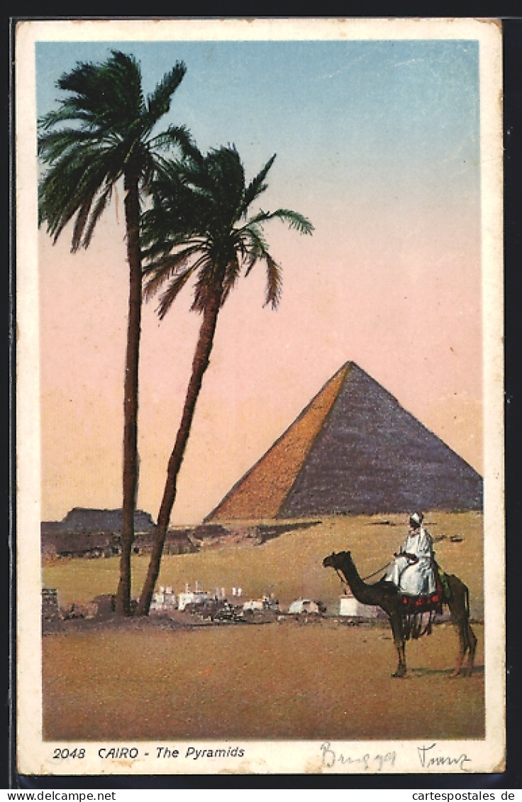 CPA Cairo, The Pyramids, Kamelreiter  - Autres & Non Classés
