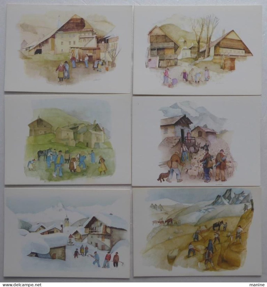 Lot De 18 Aquarelles De Guy Ameye Sur Le Thème De La Montagne à Valloire (73) - Other & Unclassified