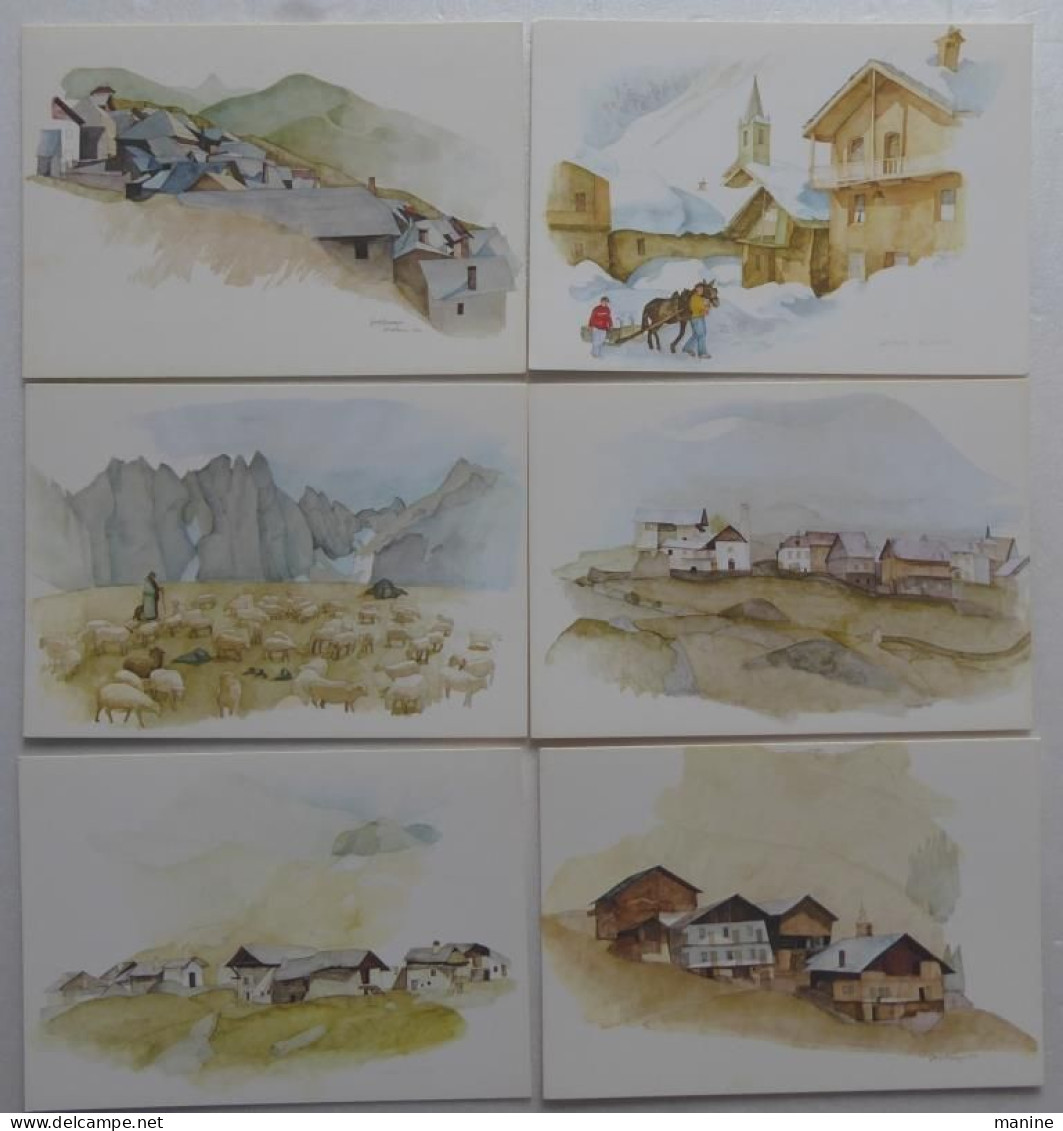 Lot De 18 Aquarelles De Guy Ameye Sur Le Thème De La Montagne à Valloire (73) - Other & Unclassified