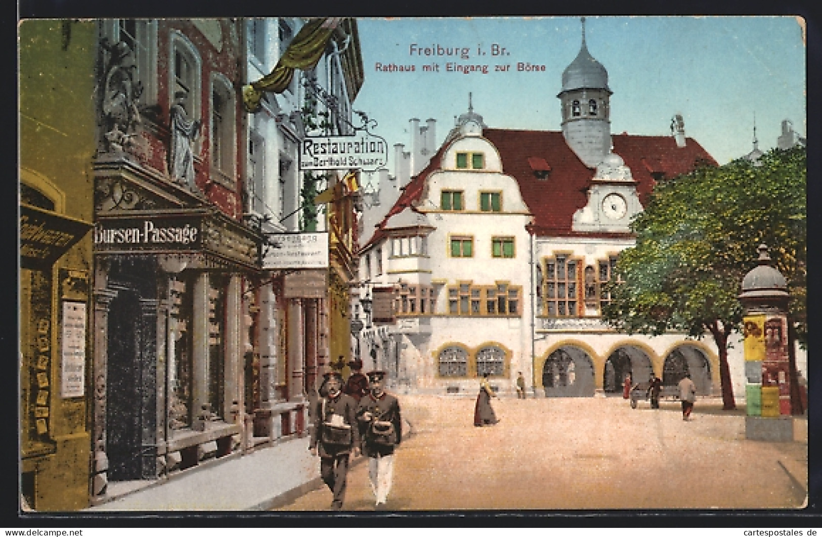 AK Freiburg I. Br., Rathaus Mit Eingang Zur Börse, Briefträger  - Poste & Facteurs