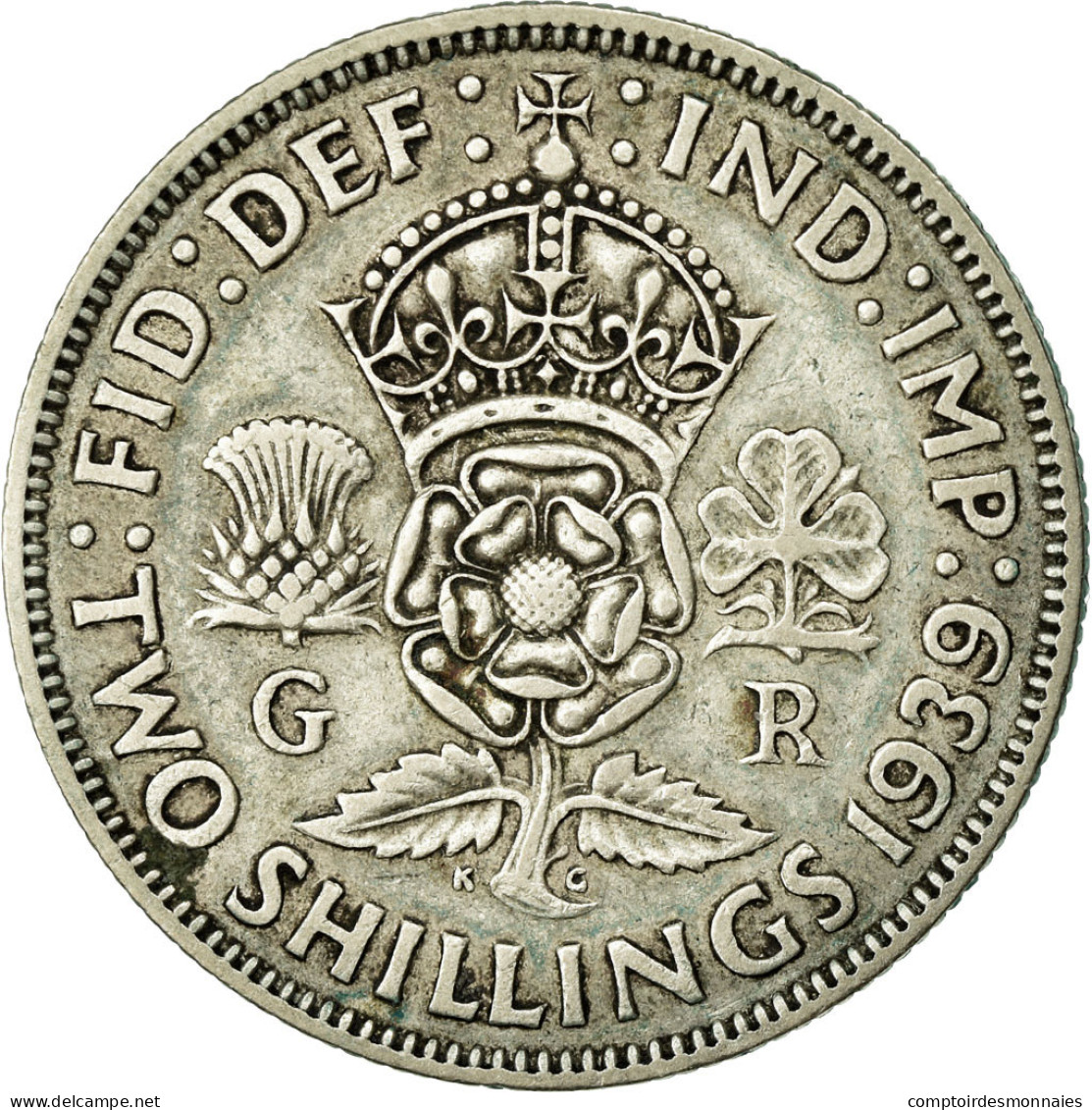 Monnaie, Grande-Bretagne, George VI, Florin, Two Shillings, 1939, TTB, Argent - J. 1 Florin / 2 Shillings
